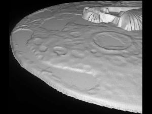wolf with the moon bas relief for cnc 3D Model