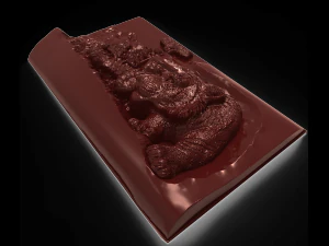 tiger near the rock bas relief for cnc 3D Model