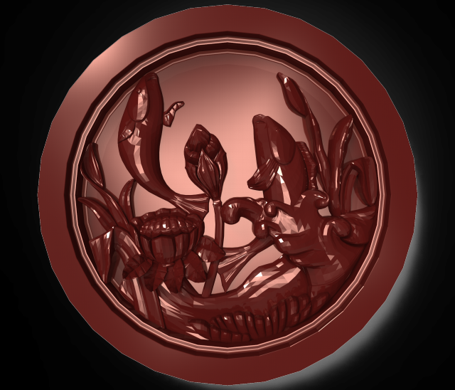 two fishes jump out the water bas relief for cnc 3D Модель .c4d .max .obj .3ds .fbx .stl .blend 