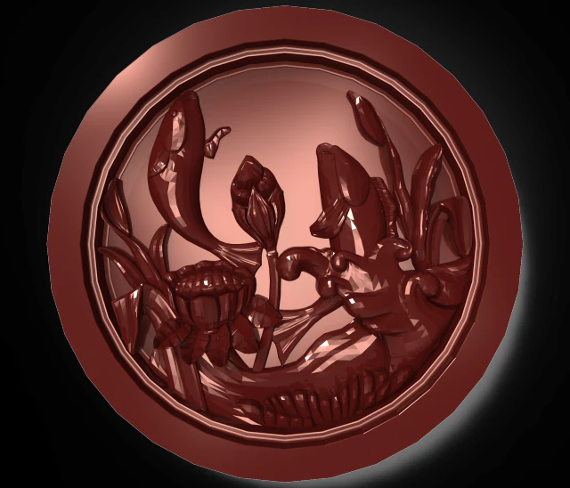 two fishes jump out the water bas relief for cnc 3D Model .c4d .max .obj .3ds .fbx .stl .blend