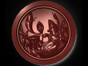 two fishes jump out the water bas relief for cnc 3D Model