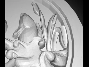 two fishes jump out the water bas relief for cnc 3D Model