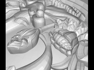 two fishes jump out the water bas relief for cnc 3D Model