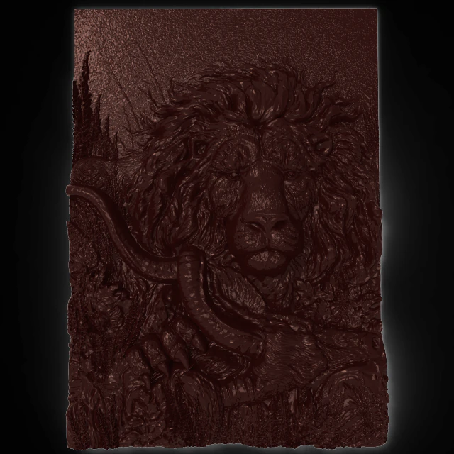 successful hunting lion prey is antelope bas relief for cnc 3D Model .c4d .max .obj .3ds .fbx .stl .blend 