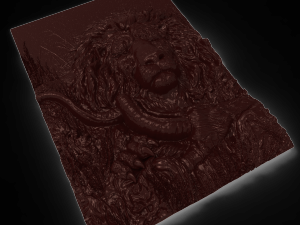 successful hunting lion prey is antelope bas relief for cnc Model 3D