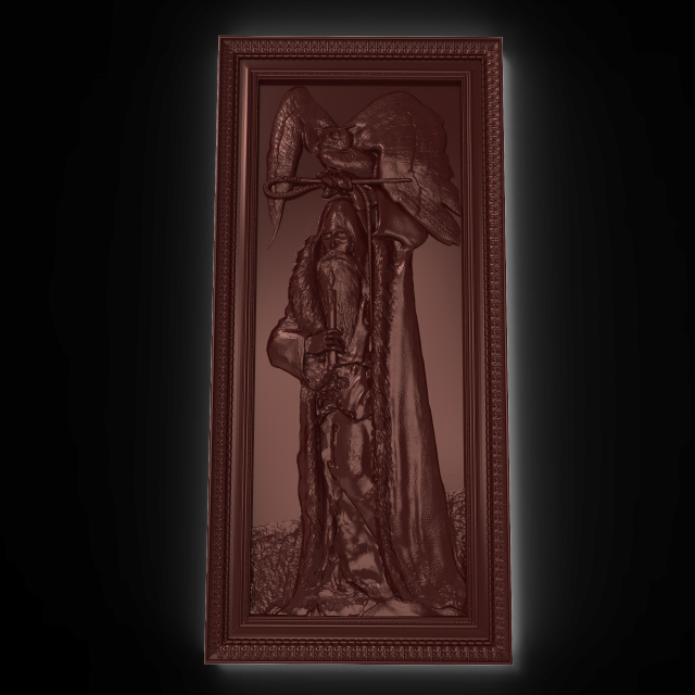 man with owl bas relief for cnc 3D मॉडल .c4d .max .obj .3ds .fbx .stl .blend 