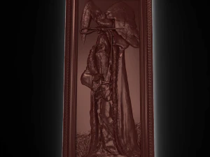 homme avec hibou bas relief pour cnc Modèle 3D