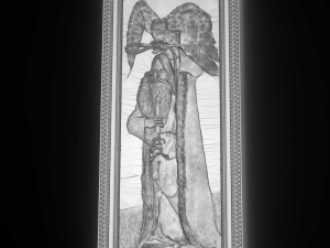 man with owl bas relief for cnc 3D मॉडल
