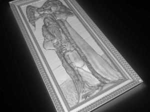 man with owl bas relief for cnc 3D मॉडल