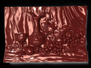 still life wine apples and grapes bas relief for cnc 3D Model