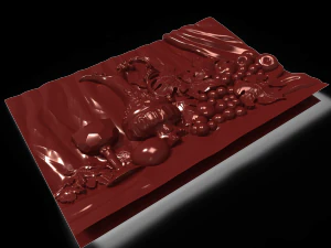 still life wine apples and grapes bas relief for cnc 3D Model