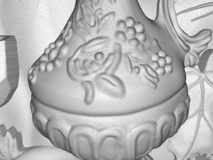 still life wine apples and grapes bas relief for cnc 3D Model