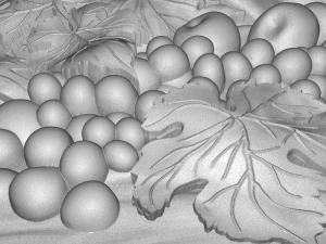 still life wine apples and grapes bas relief for cnc 3D Model