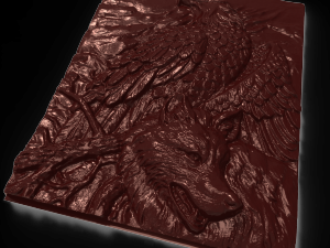 eagle and wolf bas relief 3D-Modell