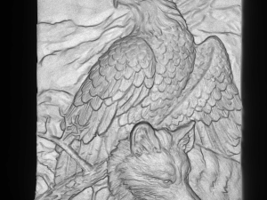 eagle and wolf bas relief 3D-Modell