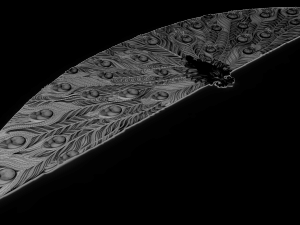 peafowl bas relief for cnc Model 3D