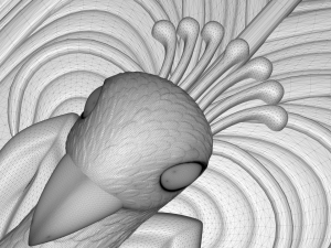 peafowl bas relief for cnc Model 3D