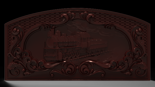 steam locomotive bas relief for cnc 3D 模型 .c4d .max .obj .3ds .fbx .stl .blend 