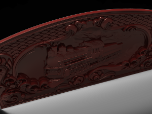 steam locomotive bas relief for cnc 3D 模型