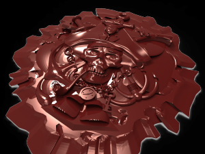 pirate skull bas relief for cnc Modelo 3D
