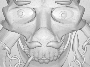 pirate skull bas relief for cnc Modelo 3D