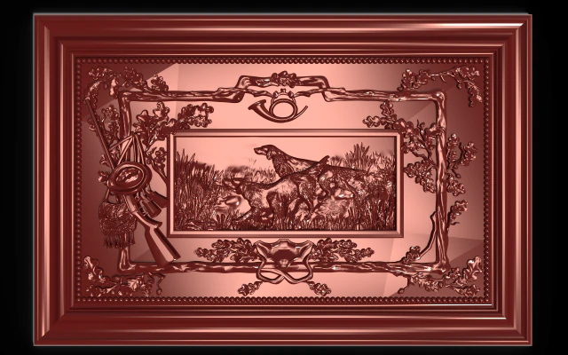 the hunting dogs bas relief 3D Model .c4d .max .obj .3ds .fbx .stl .blend 