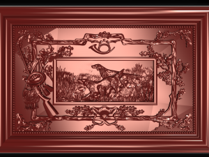 the hunting dogs bas relief 3D Model