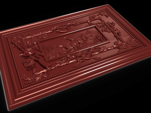 the hunting dogs bas relief 3D-Modell