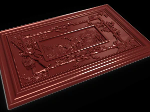 the hunting dogs bas relief 3D Model