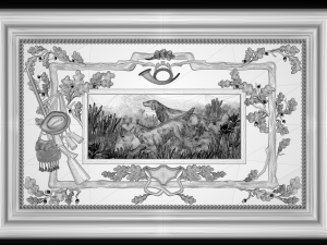 the hunting dogs bas relief 3D-Modell