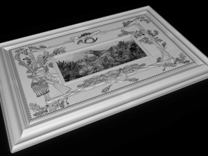 the hunting dogs bas relief 3D-Modell
