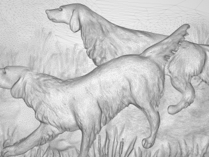 the hunting dogs bas relief 3D-Modell