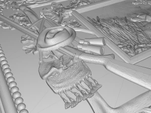 the hunting dogs bas relief 3D Model