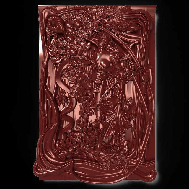 beautiful girl in a summer garden bas relief 3D 모델 .c4d .max .obj .3ds .fbx .stl .blend 