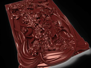 beautiful girl in a summer garden bas relief 3D Model