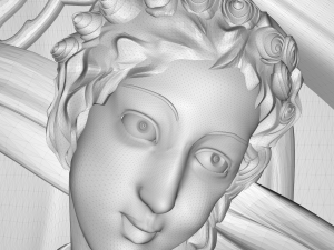 beautiful girl in a summer garden bas relief 3D 모델