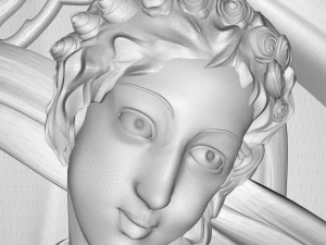 beautiful girl in a summer garden bas relief 3D Model