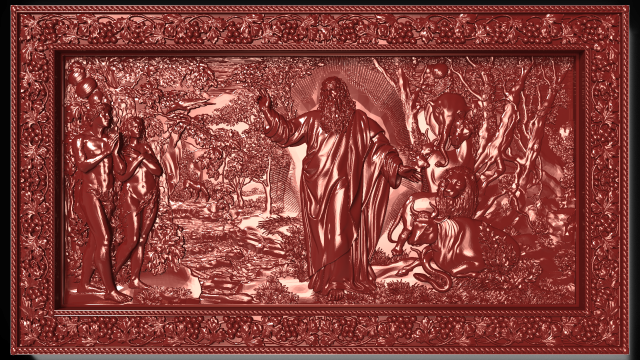 god creating the world bas relief for cnc 3D 模型 .c4d .max .obj .3ds .fbx .stl .blend 