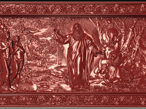 god creating the world bas relief for cnc 3D Model