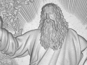 god creating the world bas relief for cnc 3D 模型