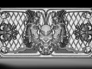 joker and girls bas relief 3D Model