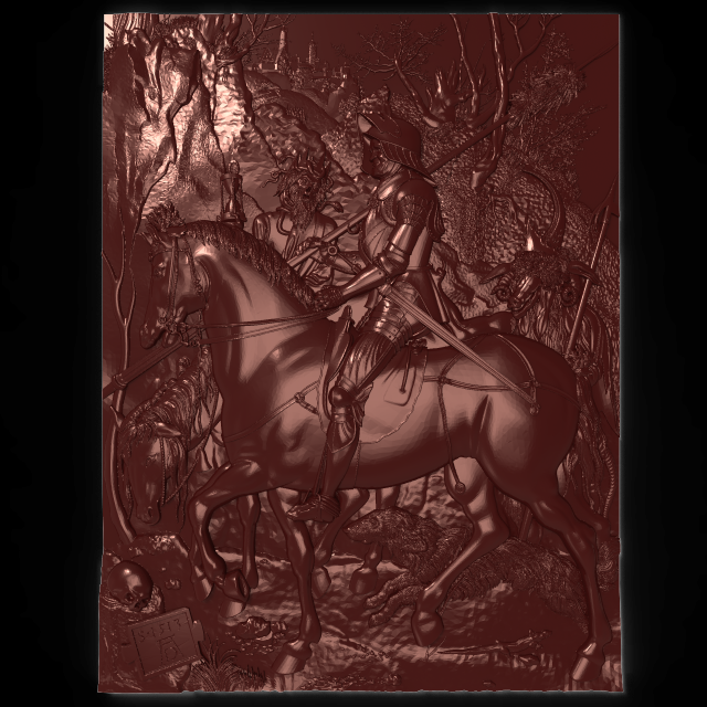 knight and death bas relief Modelo 3D .c4d .max .obj .3ds .fbx .stl .blend 