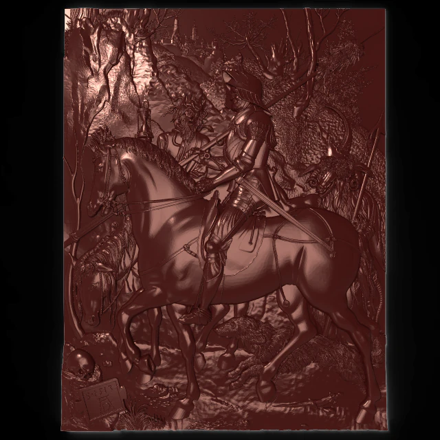 knight and death bas relief 3D Model .c4d .max .obj .3ds .fbx .stl .blend