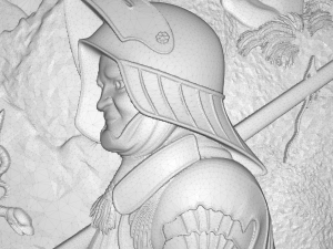 knight and death bas relief Modelo 3D