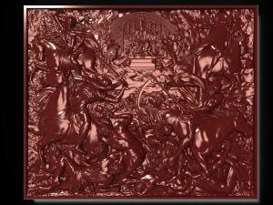 the lamb of god opens the book revelation 6 1-8 - the apocalypse tapestry bas relief 3D Model