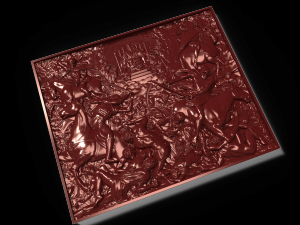 the lamb of god opens the book revelation 6 1-8 - the apocalypse tapestry bas relief Model 3D
