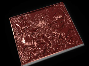the lamb of god opens the book revelation 6 1-8 - the apocalypse tapestry bas relief 3D Model