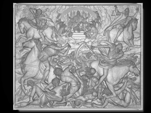 the lamb of god opens the book revelation 6 1-8 - the apocalypse tapestry bas relief Model 3D