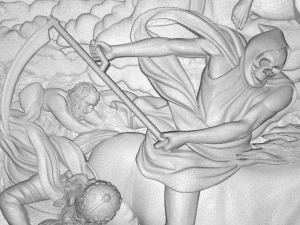 the lamb of god opens the book revelation 6 1-8 - the apocalypse tapestry bas relief Model 3D