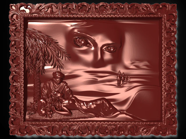mirage eastern beauty bas relief 3D Model .c4d .max .obj .3ds .fbx .stl .blend